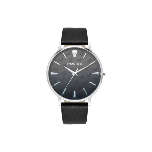 Police Men's Watches Кварцевый механизм Кожаный ремешок 44 мм Черный циферблат