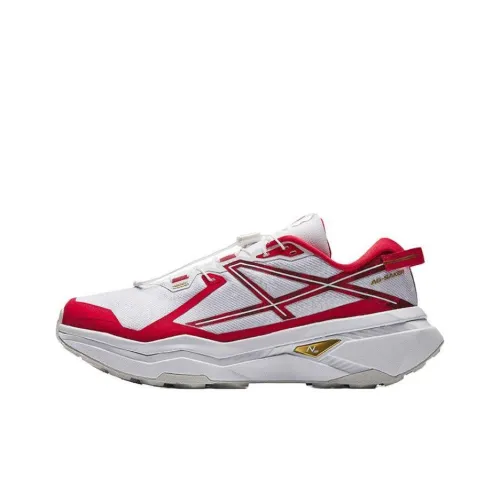 ANTA Hunter Fury 2 Slip-on Resistant Coating Cushioning Trail Running Shoes Men's White Gray Red ANTA Hunter Fury 2 Slip-on Устойчивое покрытие Амортизация Кроссовки для бега по пересеченной местности Мужские Белый Серый Красный