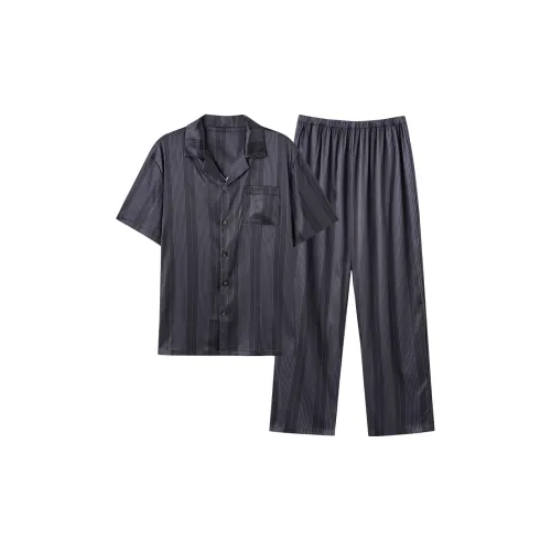 XIAFENYAN Пижамный комплект Мужской Темно-серый
