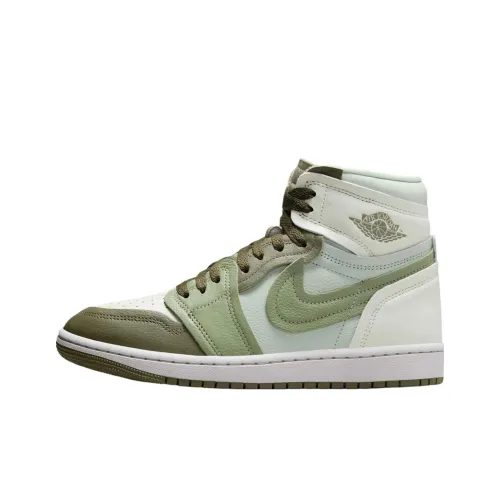 Jordan Air Jordan 1 Slip-resistant Abrasion-resistant High Top Vintage Basketball Shoes Women's Green Джордан Эйр Джордан 1 Противоскользящий Устойчивый к износу Высокий Топ Винтажные Баскетбольные Кроссовки Женские Зеленые