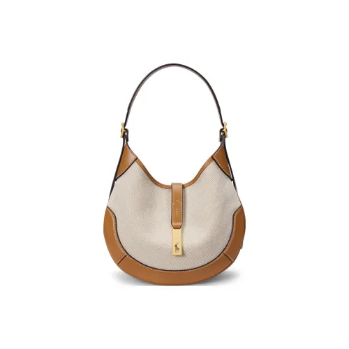 Polo Ralph Lauren Polo ID Ткань Сумка через плечо Маленькая Женская Натуральный Коричневый Желтый