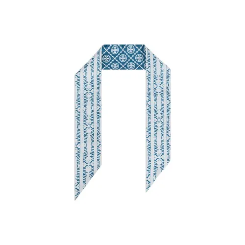 TORY BURCH Шелковые шарфы Женские Синий