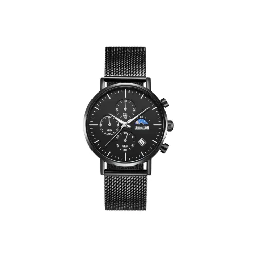 LIBER AEDON Кварцевый механизм Черный циферблат Мужские часы Коробка признания в любви