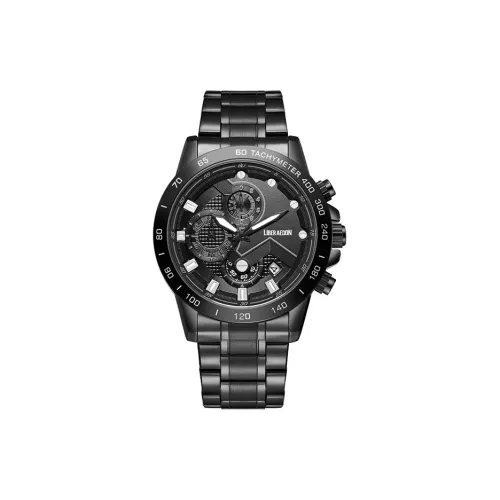 LIBER AEDON Кварцевый механизм Черный циферблат Мужские часы Эксклюзив Коробка «время»