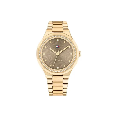 Tommy Hilfiger Женские часы Кварцевый механизм Ремешок из нержавеющей стали 36 мм Коричневый циферблат