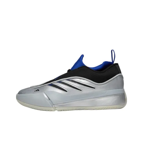 Adidas Dame 9 Slip Резистентный к истиранию Низкий топ Баскетбольные кроссовки Унисекс Серебристый Черный