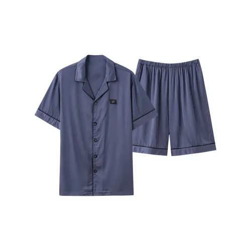 XIAFENYAN Пижамный комплект Мужской Королевский синий