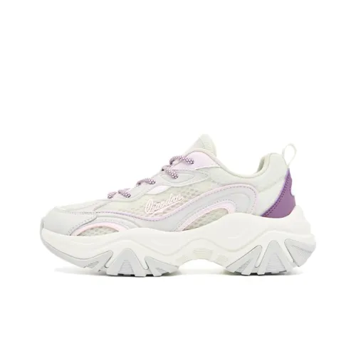 QIAODAN Износостойкий визуально увеличивающий рост Низкий Топ Кэжуал Женские Белый Фиолетовый