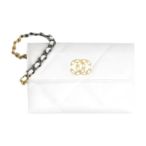 CHANEL 19Bag Овечья кожа Цепь Клатч Женская Белая