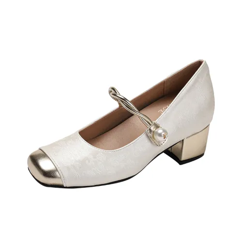 Pounise Грубый каблук Туфли Мэри Джейн Женские