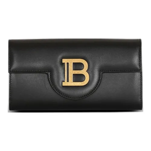 BALMAIN B Buzz Телячья кожа Кошелек Клатч Сумка через плечо Женская Черная