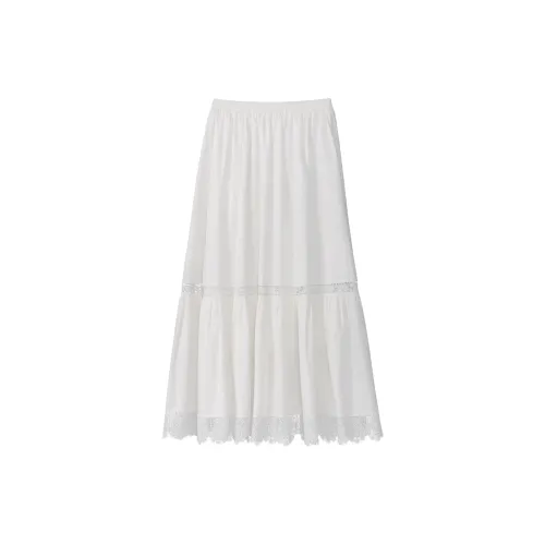 Fstudio Повседневный Длинный Юбка Женская Белая