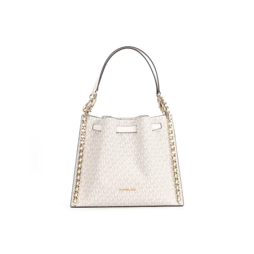 MICHAEL KORS Mina Покрытый холст Ведрообразная сумка Сумка Сумка через плечо Большая Женская Экрю