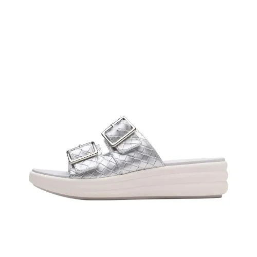 Clarks ЭВА Устойчивые к истиранию Слипоны Женские Серебряные