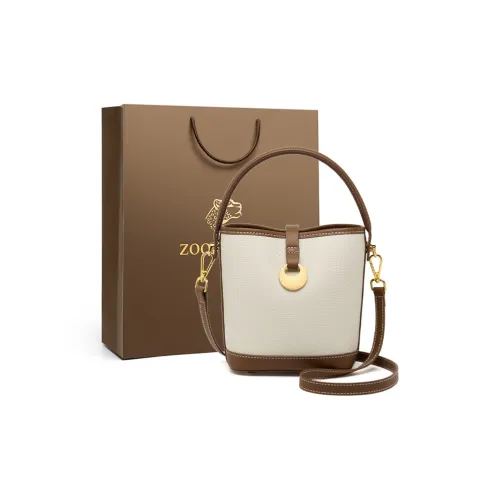 ZOOLER Сумка через плечо из крупнозернистой текстуры кожа коровы среднего размера женская цвет экрю черный Хепберн