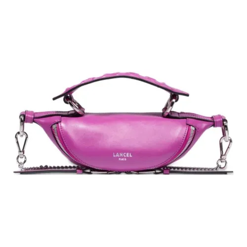 LANCEL Коровья кожа Крупнозернистая текстура Одно плечо Сумка Мини Женская Фуксия