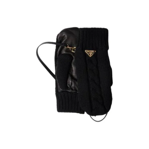 PRADA Шерсть, Эмаль, Металл, Кожа Перчатки Унисекс