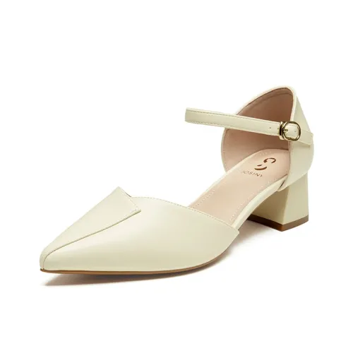 JOSINY Высокий каблук грубый женские экрю