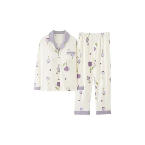 Pretty Lady Пижамный комплект Женские Бежевый Белый Фиолетовый Кролик