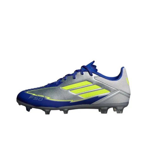 Adidas F50 League Slip-resistant Abrasion-resistant Football Cleats Unisex Silver Адидас F50 League Противоскользящие Устойчивые к истиранию Футбольные бутсы Унисекс Серебряный