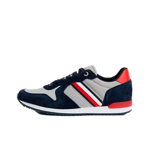 Tommy Hilfiger ICONIC Runner MI Противоскользящий Низкий Топ Повседневная Обувь Мужская Серый Синий Красный