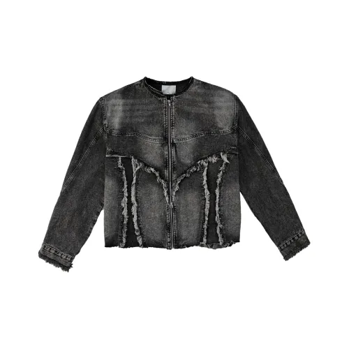 Mulinsen Denim Jacket Unisex Black Gray Mulinsen Деним Куртка Унисекс Черный Серый