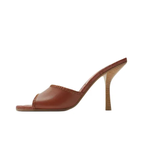 Burberry Шлепанцы 9 см Женские Коричневые