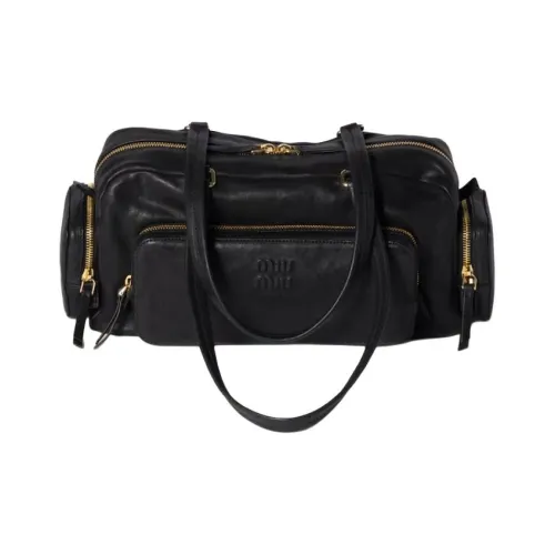 MIU MIU Lambskin Shoulder Bag Women's Black