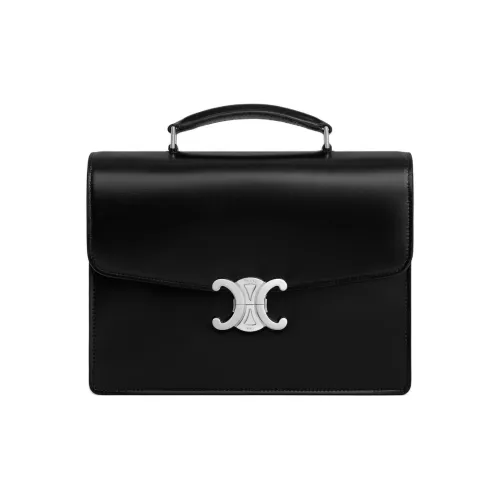 CELINE Triomphe Телячья кожа Одно плечо Сумка Маленькая Мужская Черная