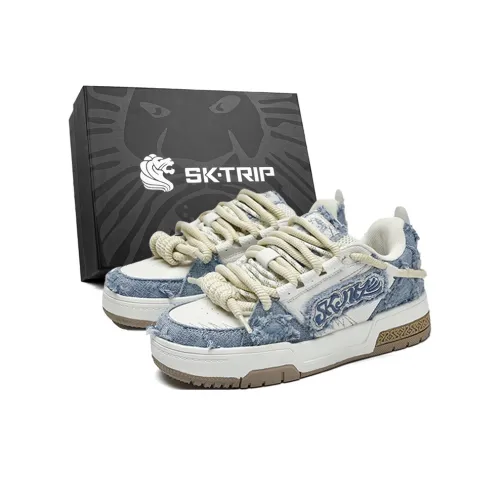 SK.TRIP Устойчивые к истиранию Высота Увеличивающие Покрытие Легкие Низкие Кроссовки для скейтбординга Унисекс Джинсовый Синий