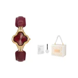 Золотой корпус, бордовый циферблат, ремешок