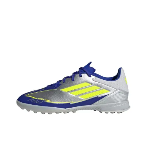 Adidas F50 League Slip-resistant Abrasion-resistant Football Cleats Unisex Silver Адидас F50 League Противоскользящие Устойчивые к истиранию Футбольные бутсы Унисекс Серебряный