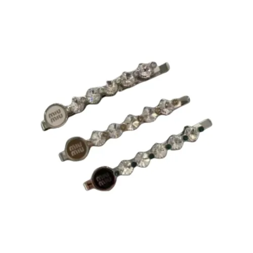 MIU MIU Эмаль Синтетический Кристалл Заколки для волос Женские Белые