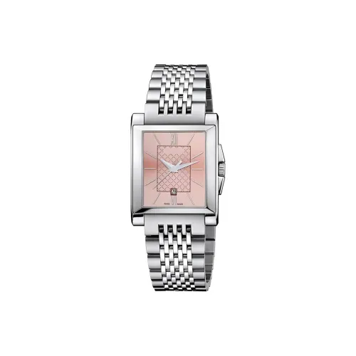 GUCCI G Timeless Collection Мужские часы Кварцевый механизм Ремешок из нержавеющей стали Розовый циферблат Часы