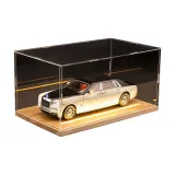 [Твердая древесина, свет, коробка для показа] 1/18 Rolls-Royce Phantom, черный, белый