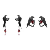Цепь Crow, серьги-гвоздики, комплект из двух частей