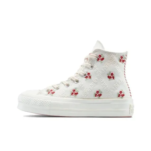 Converse Chuck Taylor All Star Lift Устойчивые к истиранию Дышащие Высокие Кеды Женские Белые