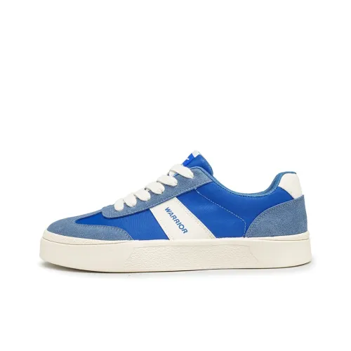 Warrior Износостойкий Легкий Дышащий и Без нижнего слоя. Низкий топ Скейтборд Кроссовки Унисекс Королевский синий Бежевый