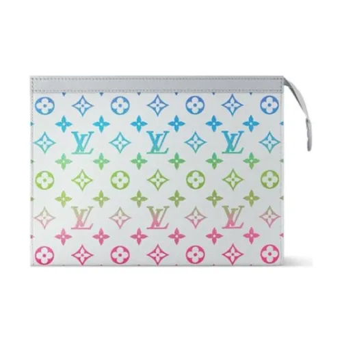 LOUIS VUITTON Pochette Voyage Кожаный Клатч Мужской Многоцветный