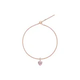 Сердце Розовый циркон + Цепочка в виде змеи Браслет