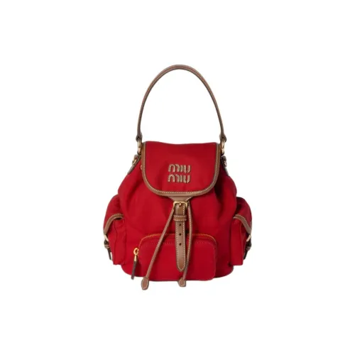 MIU MIU Хлопок Рюкзак Женские Красный Цвет коньяка