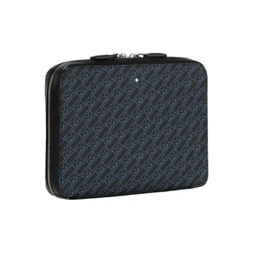 MONTBLANC Коровья кожа Клатч Сумка через плечо Стандартный Мужской Синий Черный