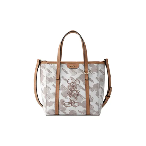 FION Disney Clever Brocade Series Ткань Сумка через плечо Сумка Средний Женская Белая CAMEL