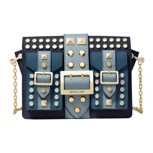 MICHAEL KORS Hayden Кожа Конверт Сумка через плечо Средняя Женская Темно-синяя