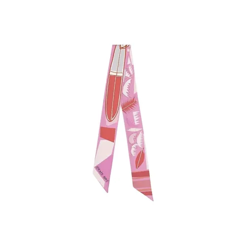 HERMES Шелковый Шарф из Саржи Унисекс Розовый