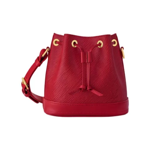 LOUIS VUITTON Холст и кожа Ведрообразная сумка Сумка через плечо Сумка через плечо Маленькая Женская Красная