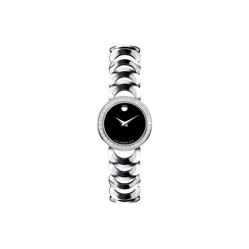 MOVADO Moon Bear Collection Кварцевый механизм Женские часы 22 мм Черный циферблат Корпус из нержавеющей стали
