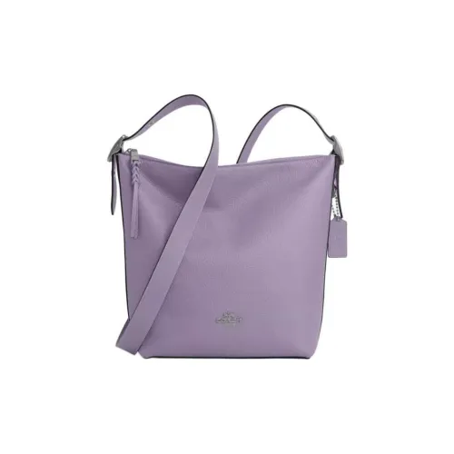 COACH Duffle Кожа Ведро Сумка через плечо Средняя Женская Серебряный и Светло-фиолетовый