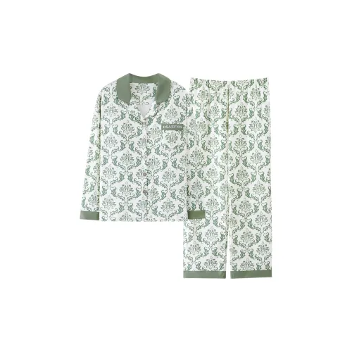 Pretty Lady Пижамный комплект Женский Белый Зеленый