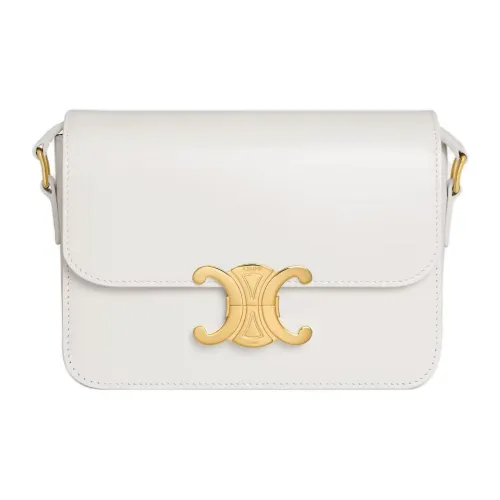 CELINE Triomphe Телячья кожа Сумка через плечо Женская Белая